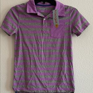 Purple and Gray Striped Shirt
